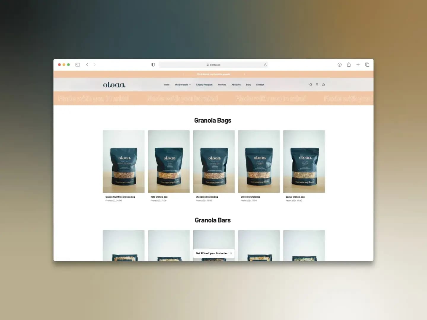 Oloaa Granola — Интернет-магазин здорового питания